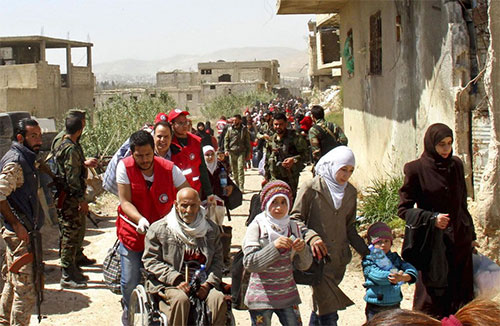 evacuación de civiles en zonas de Ghouta Oriental Prosigue la evacuación de civiles en zonas de Ghouta Oriental